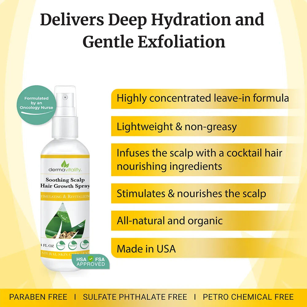 Spray para el crecimiento del cabello - Fórmula calmante para el cuero cabelludo