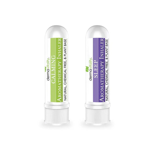 Dermavitality aromatherapy nasal inhalers for relaxation and emotional support during oncology treatment, made with pure essential oils.