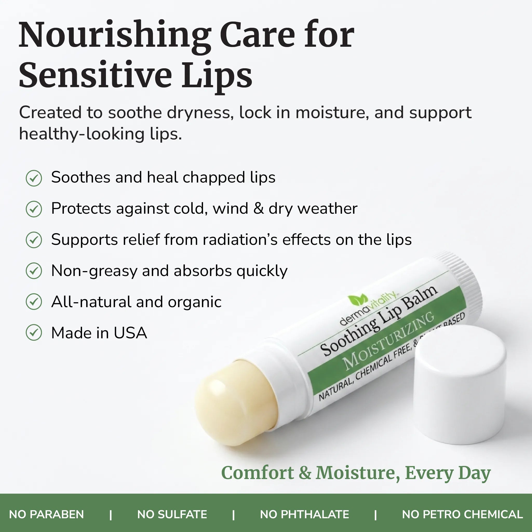 Best Lip Balm for Chemo Patients – Organic & Oncology-Safe (Single Pack)