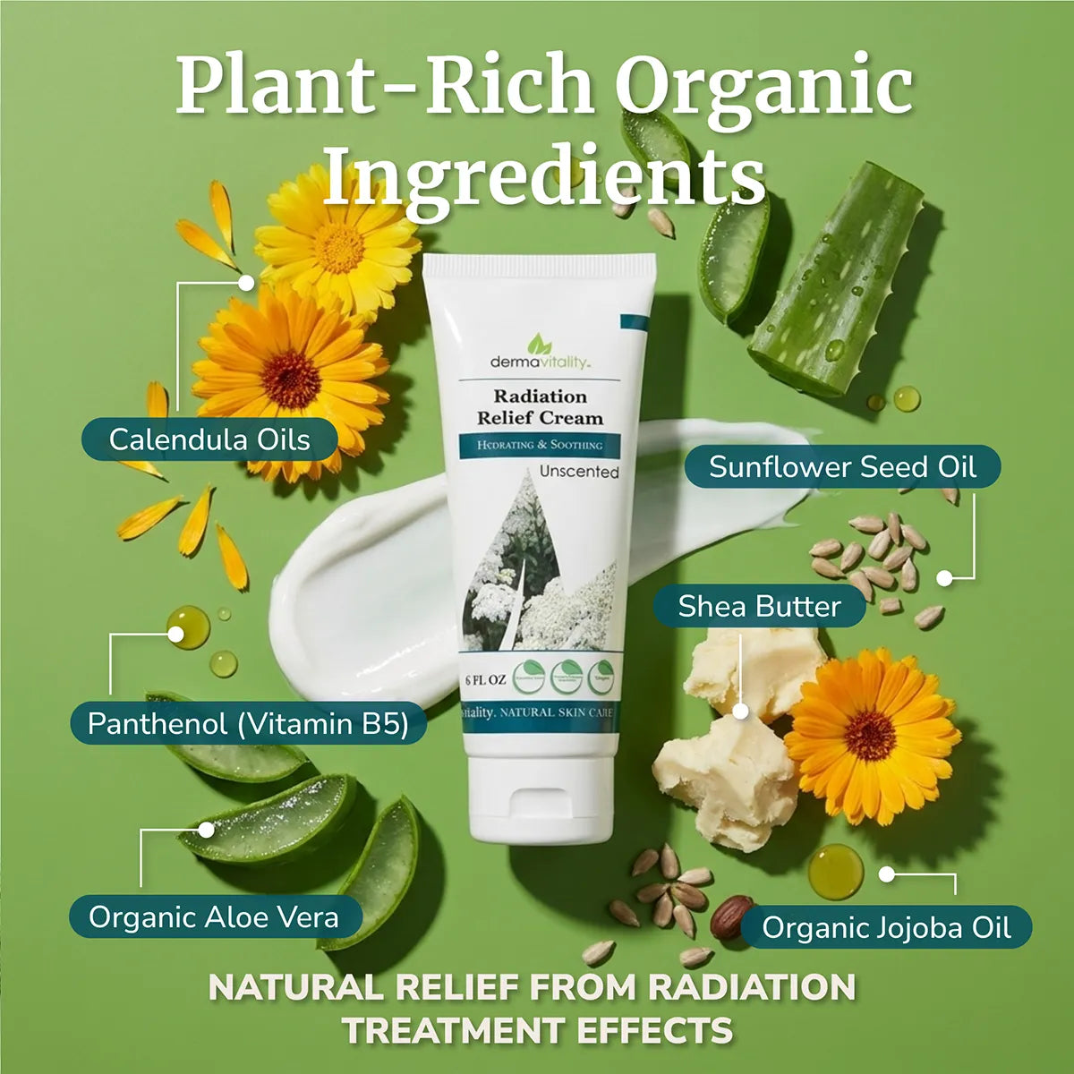 Best Calendula Cream for Radiation Burns- Organic Unscented Radiation Relief Cream