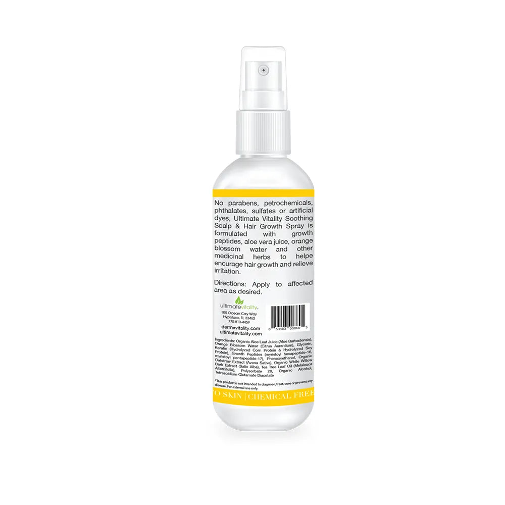 Dermavitality Spray calmante para el crecimiento del cabello en el cuero cabelludo, 4 onzas