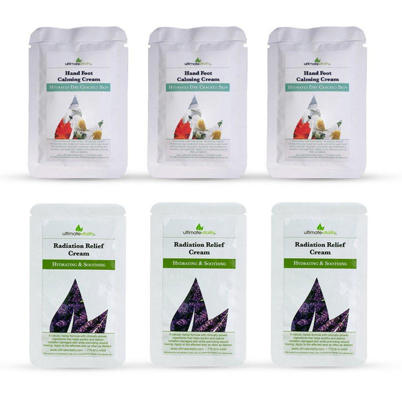 Radiation Relief Cream Oncology Hand Foot Cream Combo Travel Sample Packs - Dermavitality