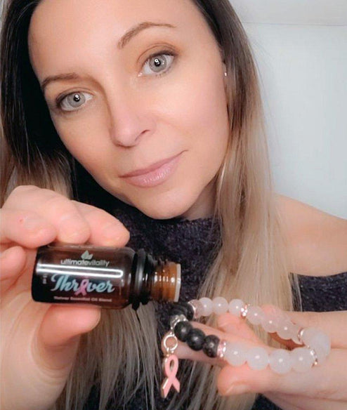 Rose Quartz Bracelet with Aromatherapy Lava Beads - Dermavitality
